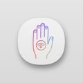 NFC sticker on hand app icon