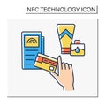 NFC technology color icon