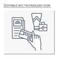 NFC technology line icon