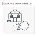 NFC technology line icon