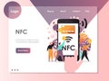 NFC vector website landing page design template