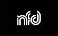 NFD Creative Unique Modern Letter Logo Design Royalty Free Stock Photo