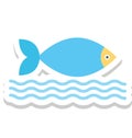 Fish, Seafood Color Isolated Vector Icon