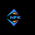 NFK abstract technology logo design on Black background. NFK creative initials letter logo concept