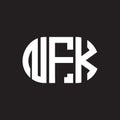 NFK letter logo design on black background. NFK creative initials letter logo concept. NFK letter design