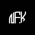 NFK letter logo design on BLACK background. NFK creative initials letter logo concept. NFK letter design.NFK letter logo design on