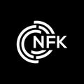 NFK letter logo design. NFK monogram initials letter logo concept. NFK letter design in black background