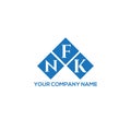 NFK letter logo design on WHITE background. NFK creative initials letter logo concept. NFK letter design