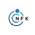 NFK letter technology logo design on white background. NFK creative initials letter IT logo concept. NFK letter design