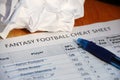 NFL fantasy football draft cheat sheet