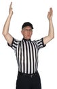 NFL Football Referee Touchdown Hand Signal Isolated Royalty Free Stock Photo
