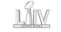 NFL Super Bowl LV or Super Bowl 55 Logo Line Art Illustration Black and White