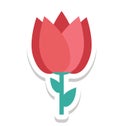 Flower, Bud Color Isolated Vector Icon Royalty Free Stock Photo