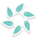 Flower, Greenery Color Isolated Vector Icon