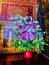 Flower vase inside the chapel Wat Chedi Luang