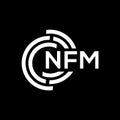 NFM letter logo design. NFM monogram initials letter logo concept. NFM letter design in black background Royalty Free Stock Photo