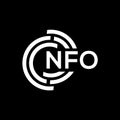NFO letter logo design. NFO monogram initials letter logo concept. NFO letter design in black background Royalty Free Stock Photo