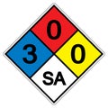 NFPA Daimond 704 3-0-0 SA Symbol Sign, Vector Illustration, Isolate On White Background Label. EPS10