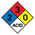 NFPA Diamond 704 2-3-0 ACID Symbol Sign, Vector Illustration, Isolate On White Background Label. EPS10 Royalty Free Stock Photo