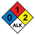 NFPA Diamond 704 0-1-2 ALK Symbol Sign, Vector Illustration, Isolate On White Background Label. EPS10 Royalty Free Stock Photo