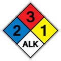 NFPA Diamond 704 2-3-1 ALK Symbol Sign, Vector Illustration, Isolate On White Background Label. EPS10 Royalty Free Stock Photo