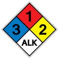 NFPA Diamond 704 3-1-2 ALK Symbol Sign, Vector Illustration, Isolate On White Background Label. EPS10 Royalty Free Stock Photo