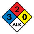 NFPA Diamond 704 3-2-0 ALK Symbol Sign, Vector Illustration, Isolate On White Background Label. EPS10 Royalty Free Stock Photo