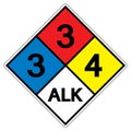 NFPA Diamond 704 3-3-4 ALK Symbol Sign, Vector Illustration, Isolate On White Background Label. EPS10 Royalty Free Stock Photo