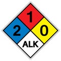 NFPA Diamond 704 2-0-1 ALK Symbol Sign, Vector Illustration, Isolate On White Background Label. EPS10 Royalty Free Stock Photo