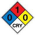 NFPA Diamond 704 0-1-0 CRY Symbol Sign, Vector Illustration, Isolate On White Background Label. EPS10