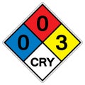 NFPA Diamond 704 0-0-3 CRY Symbol Sign, Vector Illustration, Isolate On White Background Label. EPS10