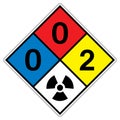 NFPA Diamond 704 0-0-2 RAD Symbol Sign, Vector Illustration, Isolate On White Background Label. EPS10