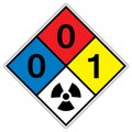 NFPA Diamond 704 0-0-1 RAD Symbol Sign, Vector Illustration, Isolate On White Background Label. EPS10