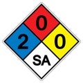 NFPA Diamond 704 2-0-0 SA Symbol Sign, Vector Illustration, Isolate On White Background Label. EPS10