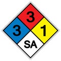 NFPA Diamond 704 3-3-1 SA Symbol Sign, Vector Illustration, Isolate On White Background Label. EPS10 Royalty Free Stock Photo