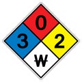 NFPA Diamond 704 3-0-2 W Symbol Sign, Vector Illustration, Isolate On White Background Label. EPS10