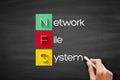 NFS Network File System, acronym concept on blackboard