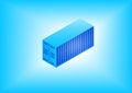 Container isometric 3d vector icon. Global shipping and logistics concept illustration Royalty Free Stock Photo