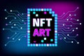 NFT ART nonfungible token concept. Pay for unique collectibles in games or art. Royalty Free Stock Photo