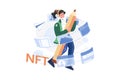 NFT Artist Illustration concept. A flat illustration isolated on white background Royalty Free Stock Photo