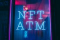 NFT ATM neon sign, Financial District, Manhattan, New York Royalty Free Stock Photo