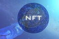 NFT background, digital art, blockchain marketplace, cryptocurrency payment,Element of the image provided by NASA