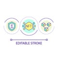 NFT in blockchain network loop concept icon Royalty Free Stock Photo