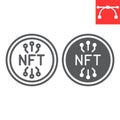 NFT coin line and glyph icon, unique token and blockchain, non fungible token vector icon, vector graphics, editable Royalty Free Stock Photo