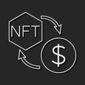 NFT coin line icon, unique token and blockchain, non fungible token vector icon, vector graphics, editable stroke Royalty Free Stock Photo