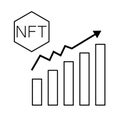 NFT coin line icon, unique token and blockchain, non fungible token vector icon, vector graphics, editable stroke Royalty Free Stock Photo