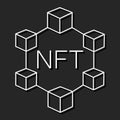 NFT coin line icon, unique token and blockchain, non fungible token vector icon, vector graphics, editable stroke Royalty Free Stock Photo