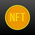 NFT coin vector illustration. Non fungible token icon. ÃÂ¡ryptographic token. Isolated on white background Royalty Free Stock Photo