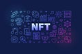 NFT concept colored horizontal banner. Non-Fungible Token vector illustration Royalty Free Stock Photo