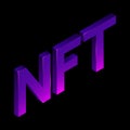 NFT 3D Logo. Isolated Graphic Element on Black Background Royalty Free Stock Photo